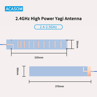 RFSMA Mężczyzna Yagi Drone Jammer Antenna 50 Ohm 13 DBi Wysoki Zysk