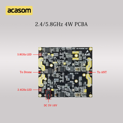 Dwupasmowy wzmacniacz sygnału 5,8GHz i 2,4GHz 4W 36dBm PCBA dla prądu stałego 12V